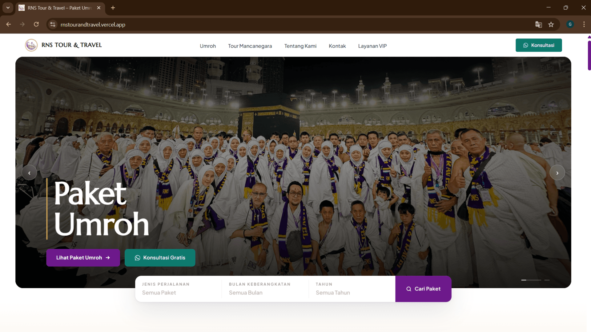 Screenshot RNS Tour & Travel